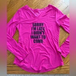 Pink Graphic Women's Top Sz 11-13 Jr. Fits like ladies Small